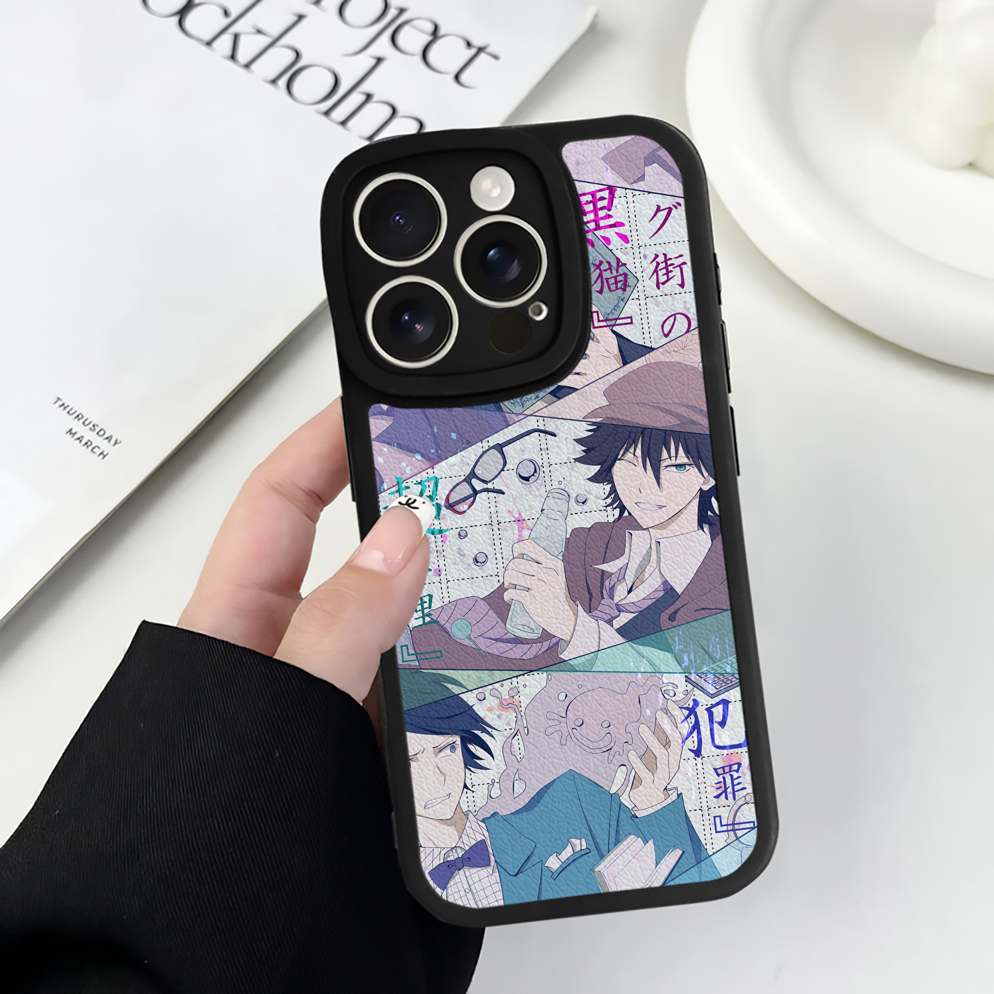 （画像用） 文豪ストレイドッグス Bungo Stray Dogs 【iPhone 16シリーズ対応】シリコンスマホケース（レザー調） 材質：シリコン